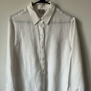 J Jill women’s white linen blouse